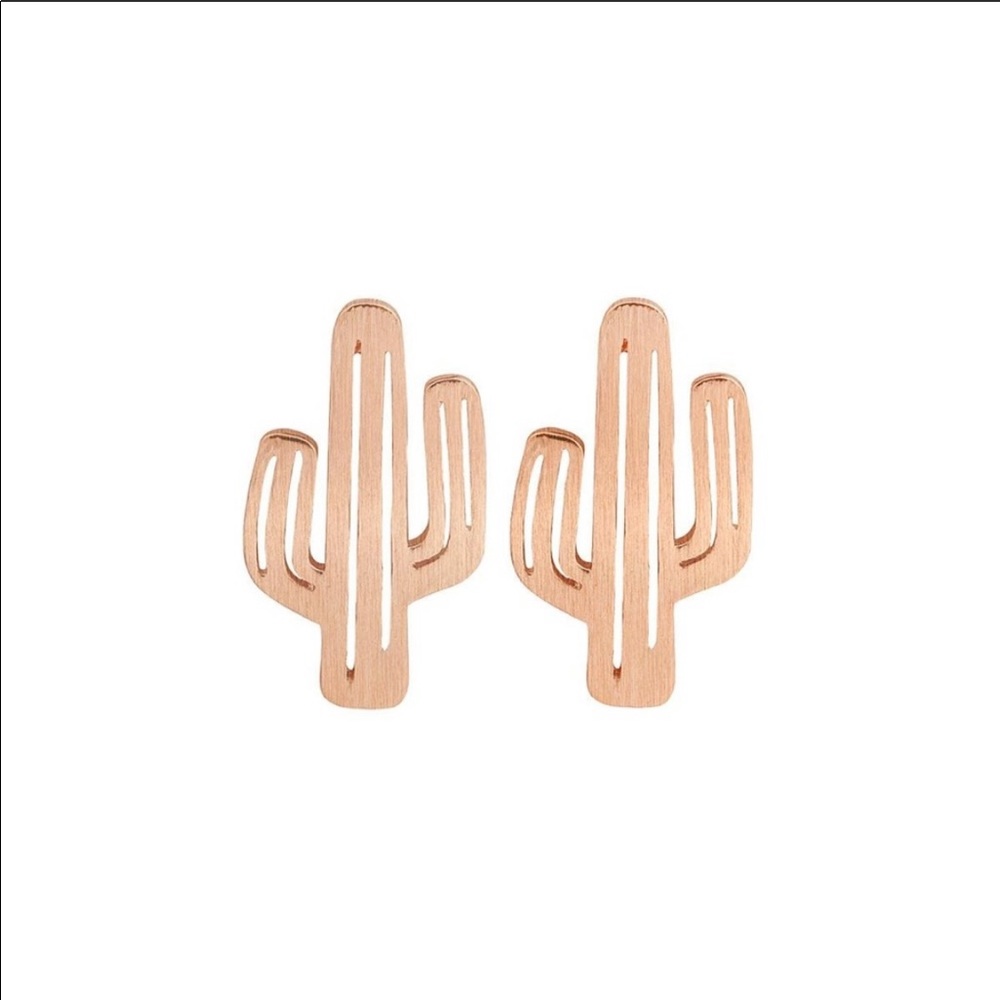 🌟HP! 🆕 Rose Gold Cactus Earrings 🌵